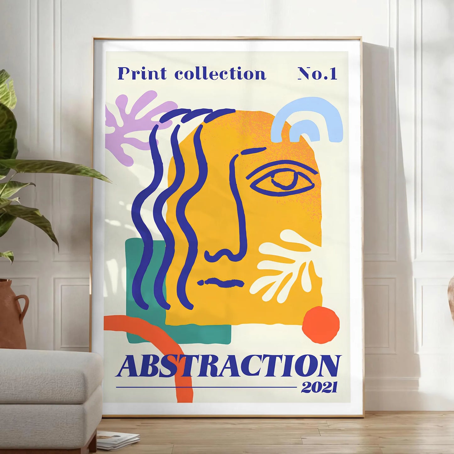 space vibrant abstract events maximalist poster bold yellow orange hues eye wall art perfect gift enthusiasts stunning addition home decor unmounted prints