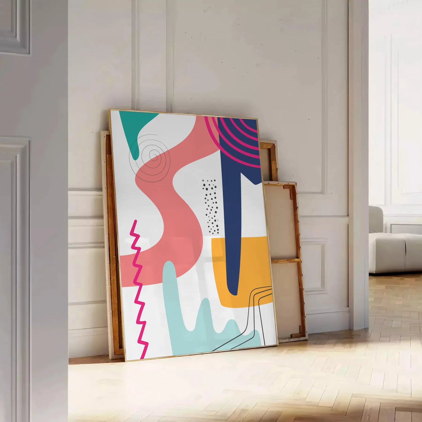 space stunning boho abstract poster captivating wall art blends vibrant colors intricate design perfect decor ideal gift lovers room bohemian sanctuary unframed versions