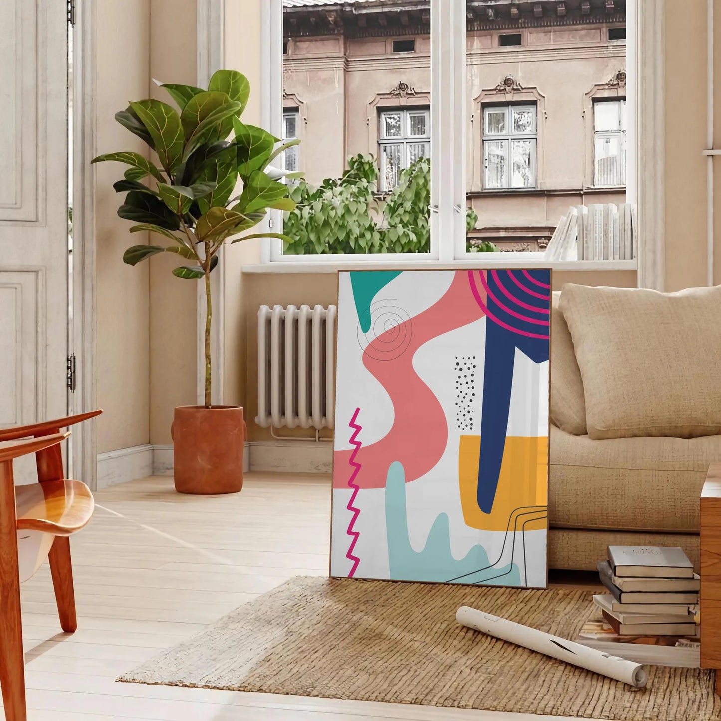 space stunning boho abstract poster captivating wall art blends vibrant colors intricate design perfect decor ideal gift lovers room bohemian sanctuary unframed versions