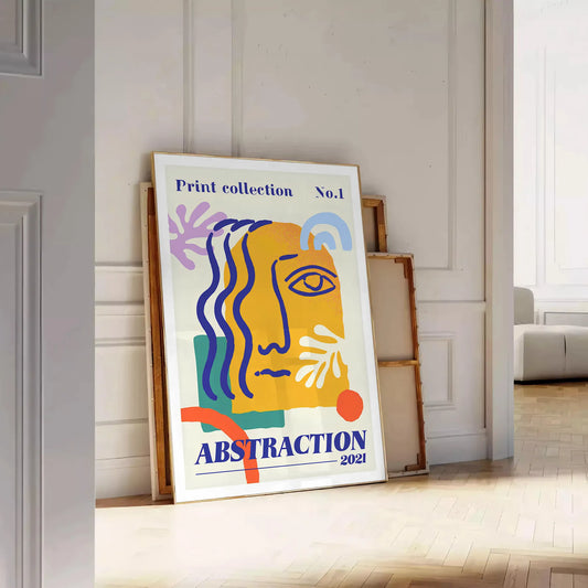 space vibrant abstract events maximalist poster bold yellow orange hues eye wall art perfect gift enthusiasts stunning addition home decor unmounted prints