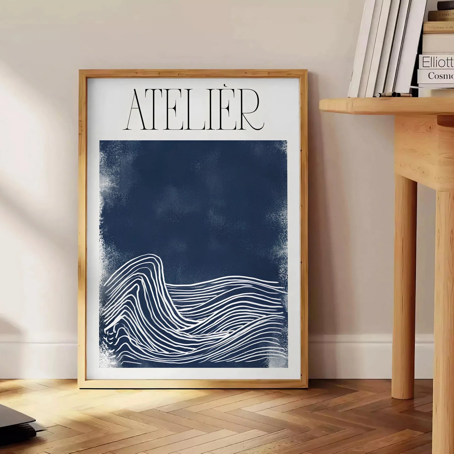 space Atelier Maximalist poster vibrant blend blue green artistic expression unique wall art thoughtful gift print room decor preferred size A4 cm A0