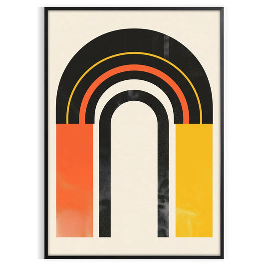 space Framed Boho Abstract Wall Art stunning poster bold black orange hues touch modern elegance room unique gift chic addition decor sizes A4 cm A0
