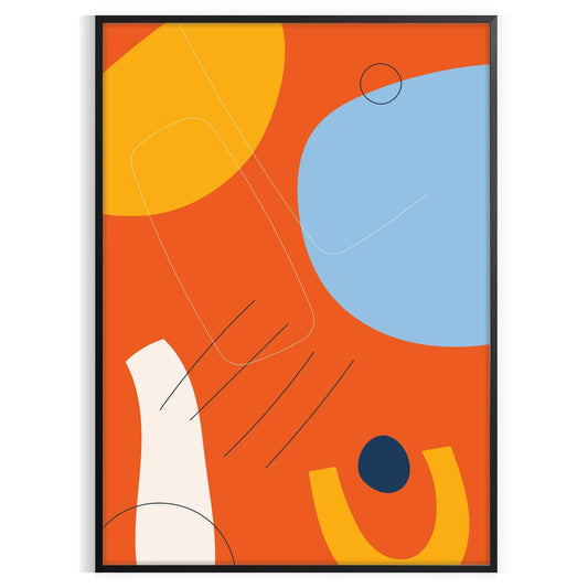 space Boho Chic Wall Art abstract poster vibrant orange blue unique gift stunning piece artwork home unframed version distinctive print
