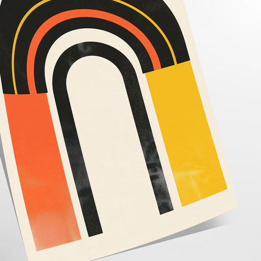 space Framed Boho Abstract Wall Art stunning poster bold black orange hues touch modern elegance room unique gift chic addition decor sizes A4 cm A0