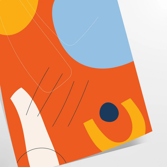 space Boho Chic Wall Art abstract poster vibrant orange blue unique gift stunning piece artwork home unframed version distinctive print