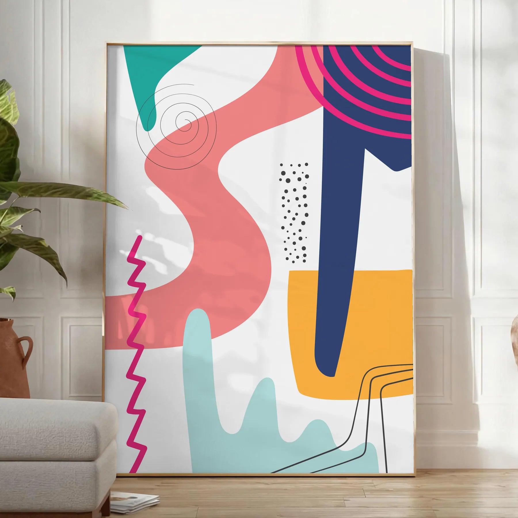 space stunning boho abstract poster captivating wall art blends vibrant colors intricate design perfect decor ideal gift lovers room bohemian sanctuary unframed versions